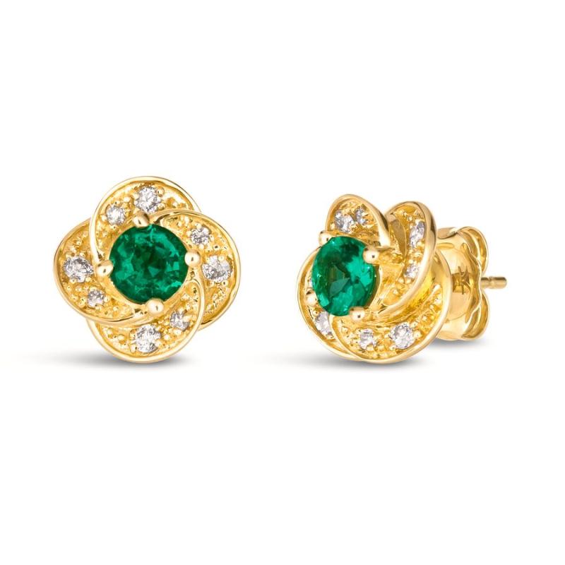 Le Vian&reg; Earrings featuring 5/8 cts. Costa Smeralda Emeralds&trade; , 1/5 cts. Nude Diamonds&trade; set in 14K Honey Gold&trade;