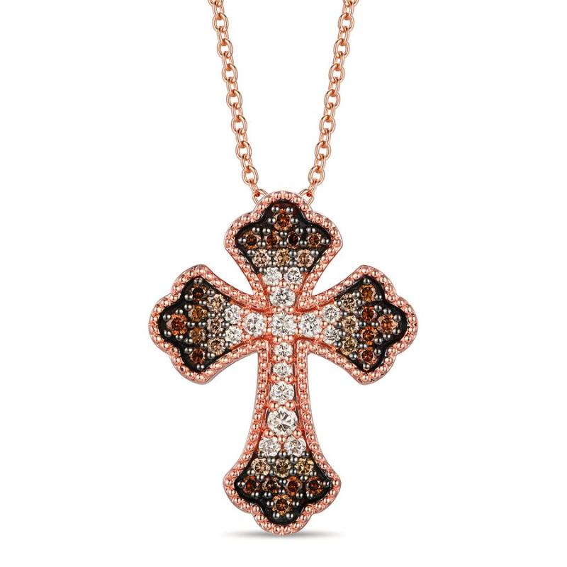 Le Vian Ombre&reg; Pendant featuring 1/2 cts. Chocolate Ombré&reg; Diamonds set in 14K Strawberry Gold&reg;