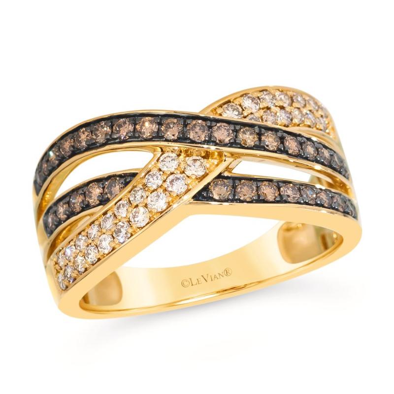 Le Vian&reg; Ring featuring 1/4 cts. Nude Diamonds&trade; , 3/8 cts. Chocolate Diamonds&reg; set in 14K Honey Gold&trade;