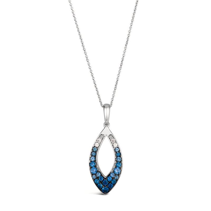 Le Vian Ombre&reg; Pendant featuring 1/2 cts. Denim Ombré&reg; Sapphire, 1/15 cts. Vanilla Sapphire&trade; , set in 14K Vanilla Gold&reg;