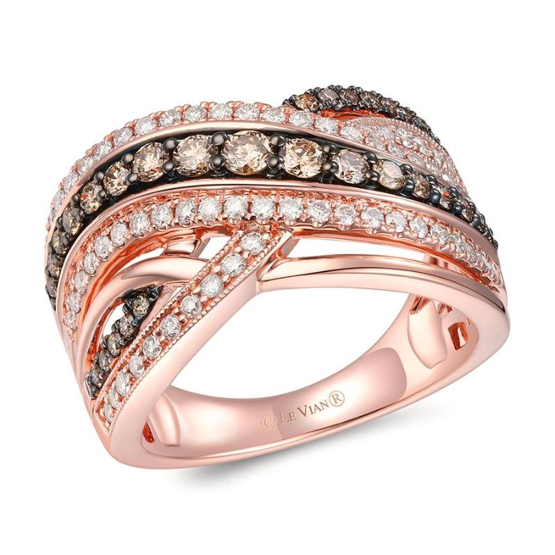 Le Vian&reg; Ring featuring 1/2 cts. Chocolate Diamonds&reg; , 1/2 cts. Nude Diamonds&trade; set in 14K Strawberry Gold&reg;