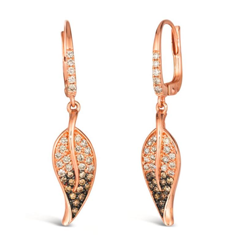 Le Vian Couture&reg; Earrings featuring 1/2 cts. Chocolate Ombré&reg; Diamonds set in 18K Strawberry Gold&reg;