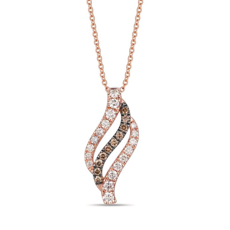 Le Vian&reg; Pendant featuring 1/3 cts. Nude Diamonds&trade; , 1/10 cts. Chocolate Diamonds&reg; set in 14K Strawberry Gold&reg;