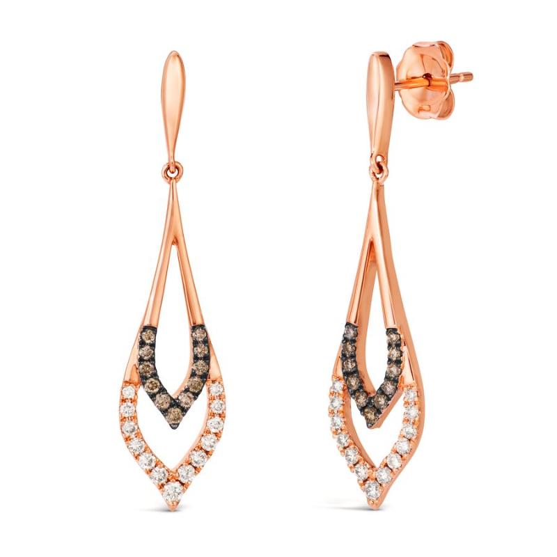 Le Vian&reg; Earrings featuring 1/4 cts. Nude Diamonds&trade; , 1/6 cts. Chocolate Diamonds&reg; set in 14K Strawberry Gold&reg;