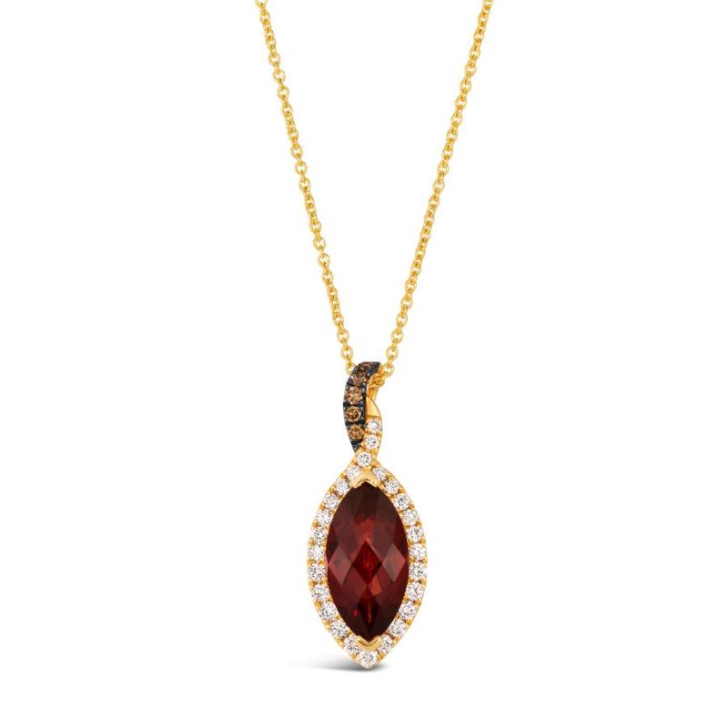 Le Vian&reg; Pendant featuring 2 cts. Pomegranate Garnet&trade; , 1/4 cts. Nude Diamonds&trade; , 1/20 cts. Chocolate Diamonds&reg; set in 14K Honey Gold&trade;
