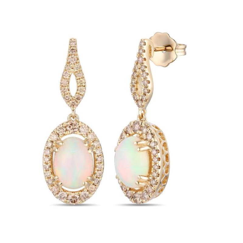 Le Vian&reg; Earrings featuring 1 1/5 cts. Neopolitan Opal&reg; , 1/2 cts. Nude Diamonds&trade; set in 14K Honey Gold&trade;