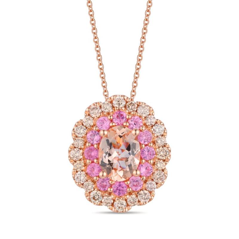 Le Vian&reg; Pendant featuring 7/8 cts. Peach Morganite&trade; , 5/8 cts. Bubble Gum Pink Sapphire&trade; , 1/2 cts. Nude Diamonds&trade; set in 14K Strawberry Gold&reg;