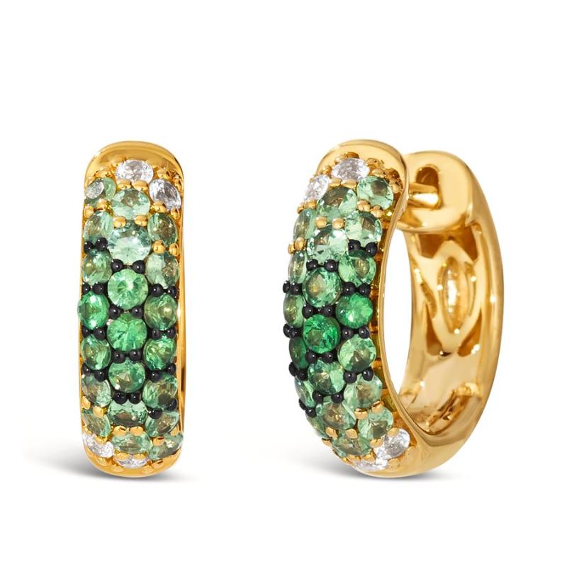 Le Vian Ombre&reg; Earrings featuring 7/8 cts. Forest Tsavorite Ombré&trade; , 1/5 cts. Vanilla Sapphire&trade; , set in 14K Honey Gold&trade;