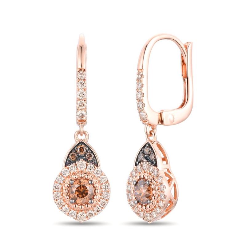 Le Vian&reg; Earrings featuring 3/8 cts. Chocolate Diamonds&reg; , 1/3 cts. Nude Diamonds&trade; set in 14K Strawberry Gold&reg;