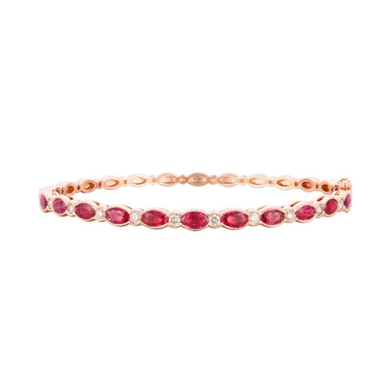 Le Vian&reg; Bangle featuring 3 cts. Passion Ruby&reg; , 3/8 cts. Vanilla Diamonds&reg; set in 14K Strawberry Gold&reg;