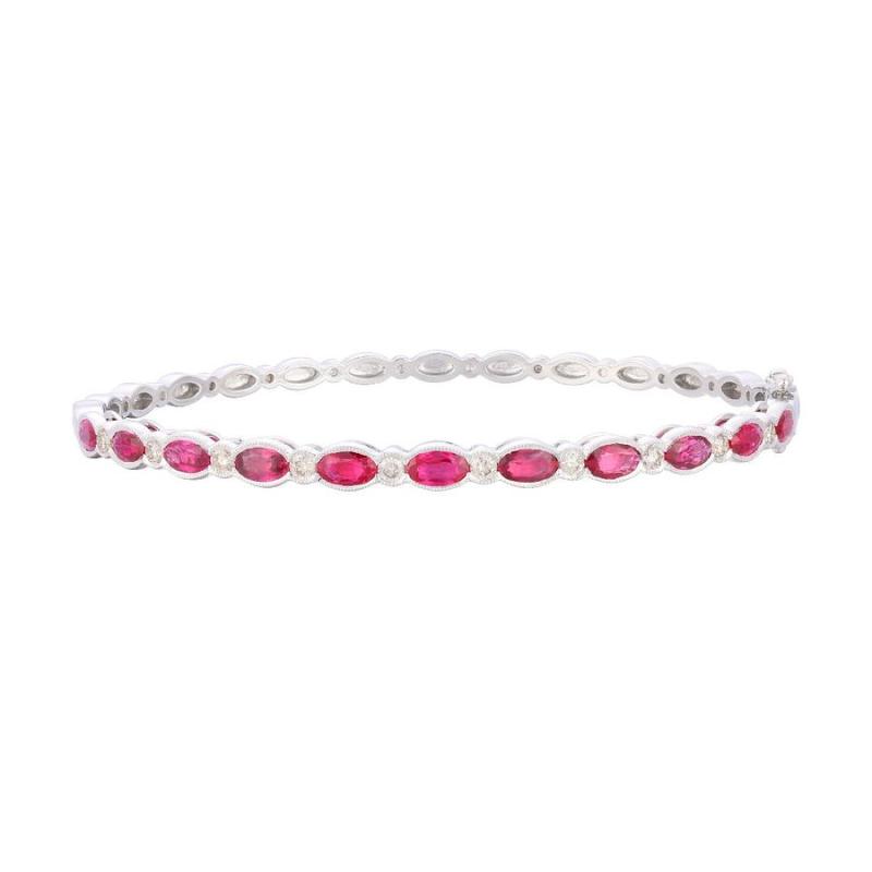 Le Vian&reg; Bangle featuring 3 cts. Passion Ruby&reg; , 3/8 cts. Vanilla Diamonds&reg; set in 14K Vanilla Gold&reg;