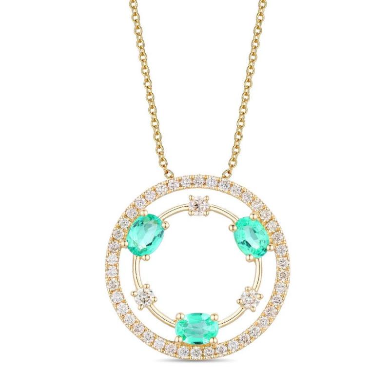 Le Vian&reg; Pendant featuring 3/8 cts. Costa Smeralda Emeralds&trade; , 1/4 cts. Vanilla Diamonds&reg; set in 14K Honey Gold&trade;