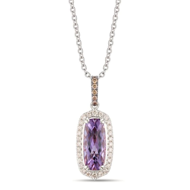 Le Vian&reg; Pendant featuring 1 5/8 cts. Grape Amethyst&trade; , 1/20 cts. Chocolate Diamonds&reg; , 1/6 cts. Nude Diamonds&trade; set in 14K Vanilla Gold&reg;