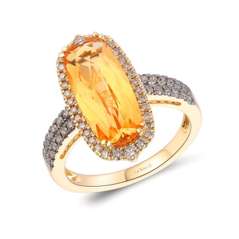 Le Vian&reg; Ring featuring 3 5/8 cts. Cinnamon Citrine&reg; , 1/4 cts. Nude Diamonds&trade; , 1/4 cts. Chocolate Diamonds&reg; set in 14K Honey Gold&trade;
