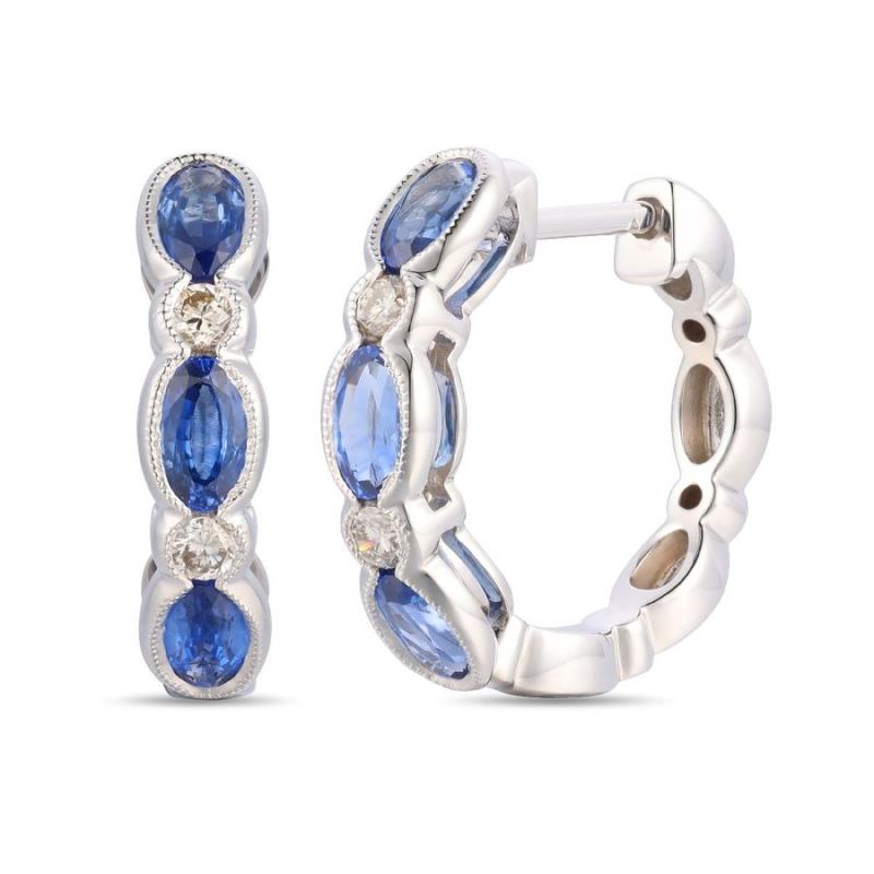 Le Vian&reg; Earrings featuring 1 7/8 cts. Blueberry Sapphire&trade; , 1/6 cts. Vanilla Diamonds&reg; set in 14K Vanilla Gold&reg;