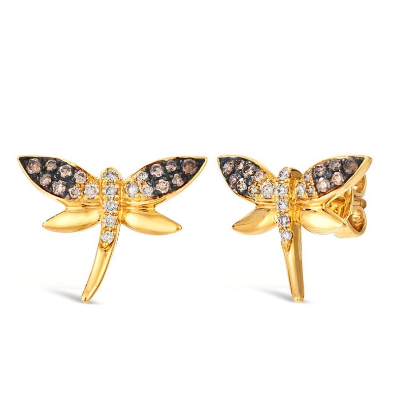 Le Vian&reg; Earrings featuring 1/5 cts. Chocolate Ombré&reg; Diamonds , 1/6 cts. Nude Diamonds&trade; set in 14K Honey Gold&trade;