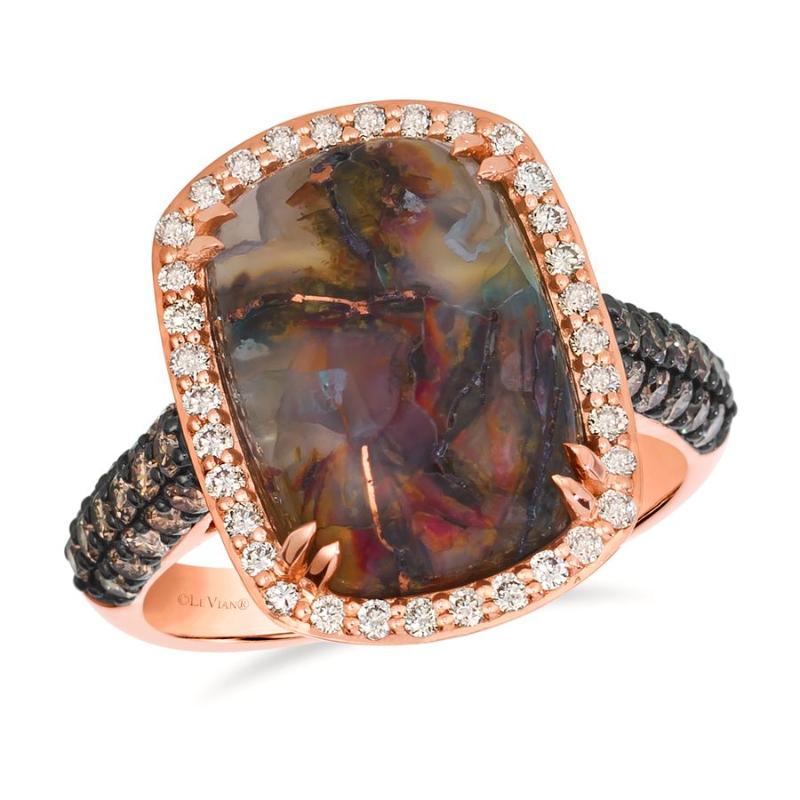 Le Vian&reg; Ring featuring 4 3/4 cts. Chocolate Aquadite&trade; , 1/2 cts. Chocolate Diamonds&reg; , 1/4 cts. Nude Diamonds&trade; set in 14K Strawberry Gold&reg;