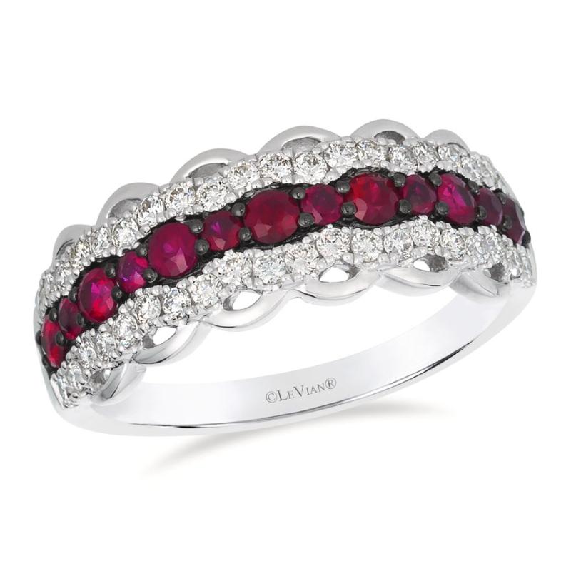 Le Vian&reg; Ring featuring 1/2 cts. Passion Ruby&reg; , 3/8 cts. Vanilla Diamonds&reg; set in 14K Vanilla Gold&reg;