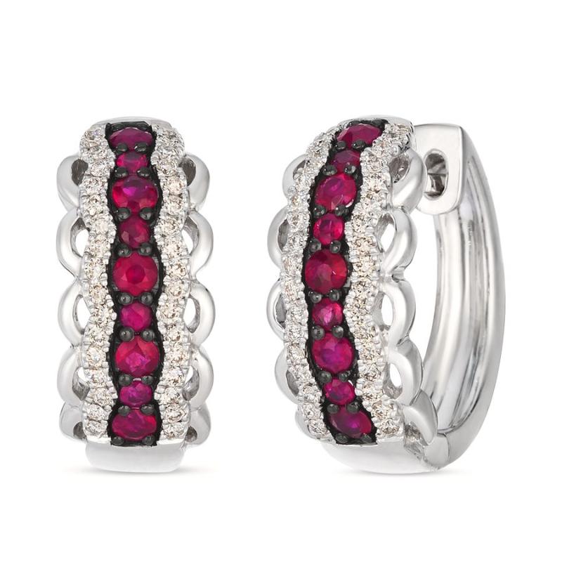 Le Vian&reg; Earrings featuring 1/2 cts. Passion Ruby&reg; , 1/4 cts. Vanilla Diamonds&reg; set in 14K Vanilla Gold&reg;