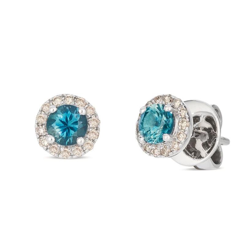 Le Vian&reg; Earrings featuring 1/2 cts. Montana Sapphire Ombré&trade; , 1/8 cts. Nude Diamonds&trade; set in 14K Vanilla Gold&reg;
