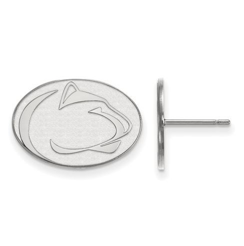 Penn State 14k White Gold Lion Head Stud Earrings Small