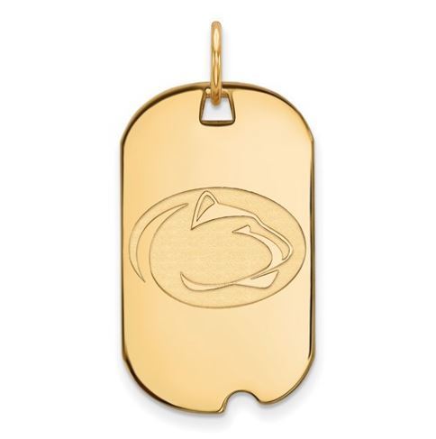 Penn State 14k Yellow Gold Small Dog Tag