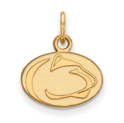 Penn State Sterling Silver Gold Plated Lion Head Pendant Extra Small
