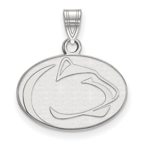 Penn State Sterling Silver Lion Head Pendant Medium