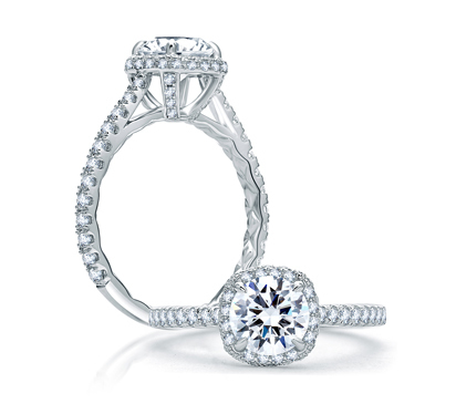 A. Jaffe Quilted Round Halo Engagement Ring | Kranich's Inc