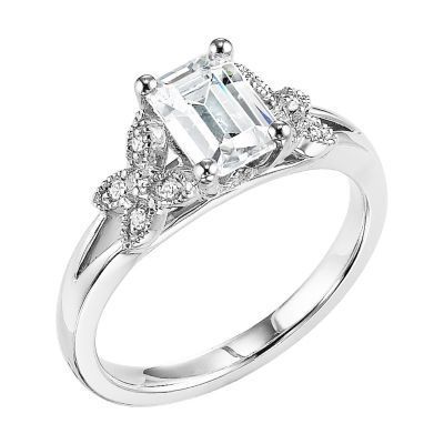 ArtCarved Emerald Cut Diamond Engagement Ring