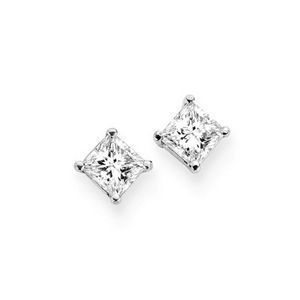 Gorgeous 1/2 Carat Princess Cut Diamond Earrings