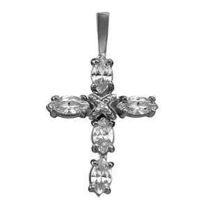 Birthstone Cross Necklace Style 104 with 1 Stone