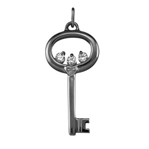 Birthstone Necklace Key Style 183 with 1 Stone