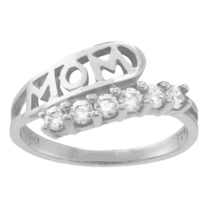 Mothers Ring Style 30 Mom Birthstone Ring with 6 Stones