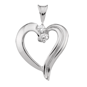 Birthstone Heart Necklace style 83 with 2 Stones