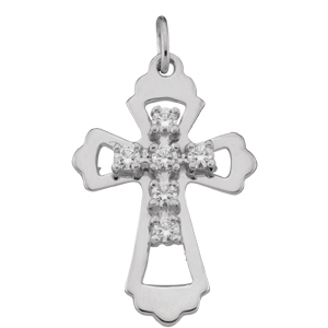 Birthstone Cross Necklace Style 99 with 6 Stones